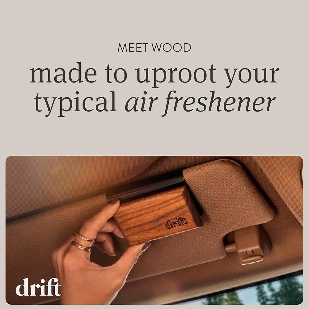 Wood Car Air Freshener: Refillable Grove Scent Magnet Clip